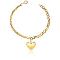 Pulseira Feminina em Ouro 18K com Elos Mistos