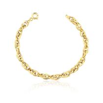 Pulseira Feminina em Ouro 18K Elos Desquinados Trançados