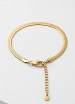 Pulseira Feminina Fita Snake Aço Inoxidável Banhada Ouro 18k