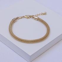 Pulseira Feminina Folheada a Ouro Malha Telinha