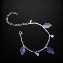Pulseira Feminina Folheada Folhas Com Ponto De Luz Pulseira Feminina Folheada Folhas Com Ponto De Luz