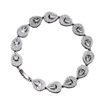 Pulseira Feminina Geométrica Com Gota De Água CZ ZAKOL, Joias Clássicas De Zircônia Para Festa E