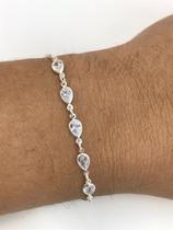 Pulseira Feminina Gota Zirconia Prata Legitima 925 Pulseira Feminina Gota Zirconia Prata Legitima 925