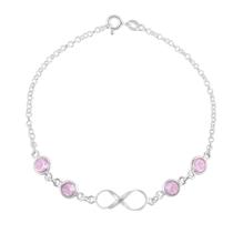 Pulseira Feminina Infinito Com Pedra Zircônia De Prata 925