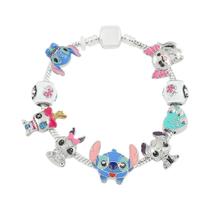 Pulseira Feminina Lilo & Stitch Diy Contas De Cristal Pingente Pulseira Disney Joias Presente