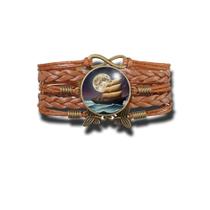 Pulseira Feminina Lua Cheia, Navio e Mar Ajustável