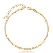Pulseira Feminina Malha Grumet 18k Folheada A Ouro 18k