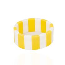 Pulseira feminina miçangas listrada amarelo