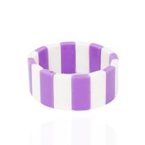 Pulseira feminina miçangas listrada lilás Pulseira feminina miçangas listrada lilás