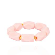 Pulseira feminina miçangas rosa candy collor