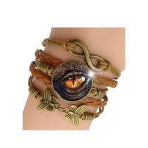 Pulseira Feminina Olho do Dragão Reptiliano Smaug Ajustável
