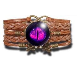 Pulseira Feminina Olho Mágico do Dragão Purple Violeta Púrpura Ajustável Pulseira Feminina Olho Mágico do Dragão Purple Violeta Púrpura Ajustável