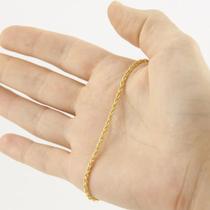 Pulseira Feminina Ouro 18k 16 Cm Pulso Fino Trança Baiana