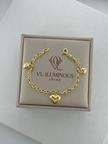 Pulseira Feminina Ouro 18k 750 Elegante 18cm