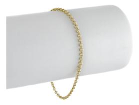 Pulseira Feminina Ouro 18k 750 Elos Portugueses 19 Cm Linda