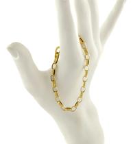 Pulseira Feminina Ouro 18k 750 Elos Portugueses Ovais 18 Cm