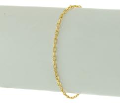 Pulseira Feminina Ouro 18k 750 Maciça Cadeado Curto 18 Cm