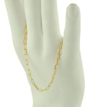 Pulseira Feminina Ouro 18k 750 Maciça Cadeado Longo 18 Cm