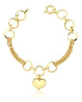 Pulseira Feminina Ouro 18k Berloque Coração