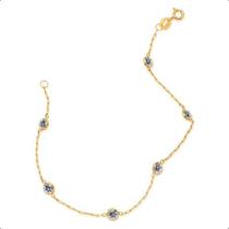 Pulseira Feminina Ouro 18k Com Zircônias 4mm