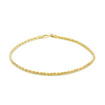 Pulseira Feminina Ouro 18k Corda Cordão Baiano 19cm CO-256-19