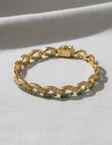 Pulseira Feminina Ouro 18k Folha Trançada Maciça 18 Cm Joie Amarelo 18 Cm Pulseira Feminina Ouro 18k Folha Trançada Maciça 18 Cm Joie Amarelo 18 Cm