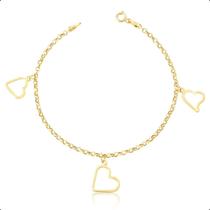 Pulseira Feminina Ouro18k Elo Português Berloques Pulseira Feminina Ouro18k Elo Português Berloques