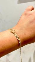 Pulseira Feminina Personalizada Gratidão Dourada com Ponto de Luz Elegância e Significado Pulseira Feminina Personalizada Gratidão Dourada com Ponto de Luz Elegância e Significado