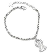 Pulseira Feminina Pingente Nossa Senhora Aparecida Aço Inox