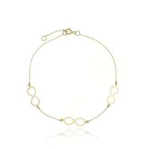 Pulseira Feminina Pingentes Símbolo Do Infinito Ouro 18k 750