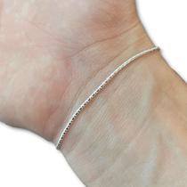 Pulseira Feminina Pipoca Lisa Prata 925 Legítima Maciça Fina