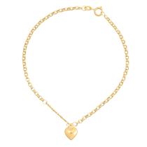 Pulseira Feminina Portuguesa Coração De Ouro 18k