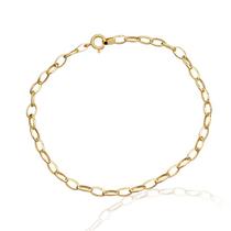 Pulseira Feminina Portuguesa Elo Português Oval de Ouro 18k