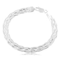 Pulseira Feminina Prata 925 5 Fios 18 Cm Nova