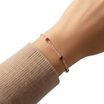 Pulseira Feminina Prata 925 Coração Zircônia Cravejada 18cm Pulseira Feminina Prata 925 Coração Zircônia Cravejada 18cm