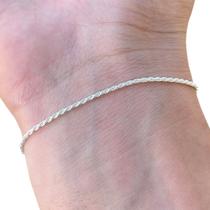 Pulseira Feminina Prata 925 Legítima Fina Cordão Baiano 1mm Pulseira Feminina Prata 925 Legítima Fina Cordão Baiano 1mm