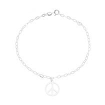 pulseira feminina prata 925 legitima símbolo da paz pulseira feminina prata 925 legitima símbolo da paz