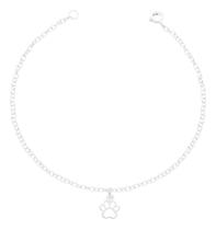 Pulseira Feminina Prata 925 Pata Patinha Cachorro