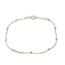 Pulseira Feminina Prata Maciça 925 Bolinha 18 Cm