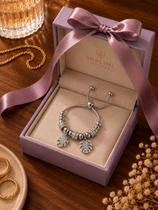Pulseira Feminina Prata Regulável em Aço Inoxidável 316L Berloques de Folhas e Esferas em Zircônia, Antialérgica Não Escurece Pulseira Feminina Prata Regulável em Aço Inoxidável 316L Berloques de Folhas e Esferas em Zircônia, Antialérgica Não Escurece