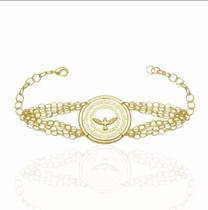 Pulseira Feminina Religiosa Dons Espírito Santo Folheado 18k