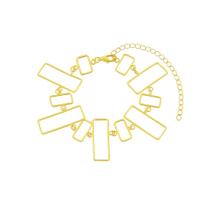 Pulseira Feminina Retângulos Vazados - Banhado em Ouro 18k