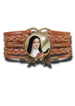 Pulseira Feminina Santa Teresinha do Menino Jesus e da Santa Face Ajustável Pulseira Feminina Santa Teresinha do Menino Jesus e da Santa Face Ajustável