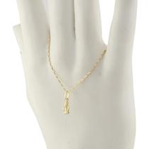 Pulseira Feminina Tijolinho 18 cm Pingente Anjo Ouro 18k 750