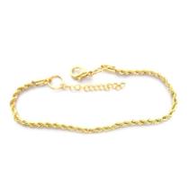Pulseira Feminina Torcida Cordão Trançado Banhado A Ouro 18k REF:02DM