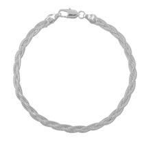 Pulseira Feminina Trançada 3 Fios Banhada Prata 925 Legítima