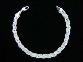 Pulseira Feminina Trançada Italiana 3 Fios Em Prata 925 18cm