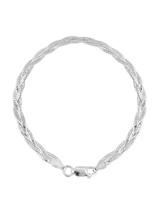 Pulseira Feminina Trançada Italiana 3 Fios Em Prata 925 Pulseira Feminina Trançada Italiana 3 Fios Em Prata 925