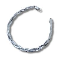 Pulseira Feminina Trançada Italiana 3 Fios Em Prata 925 Pulseira Feminina Trançada Italiana 3 Fios Em Prata 925