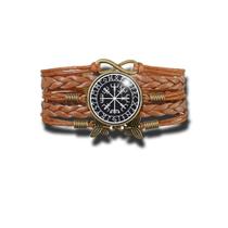 Pulseira Feminina Vegvísir, Amuleto Viking Ajustável Pulseira Feminina Vegvísir, Amuleto Viking Ajustável